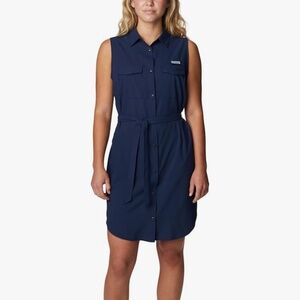 Columbia Women's Sun Drifter Woven Dress- Collegiate Navy- Size XL